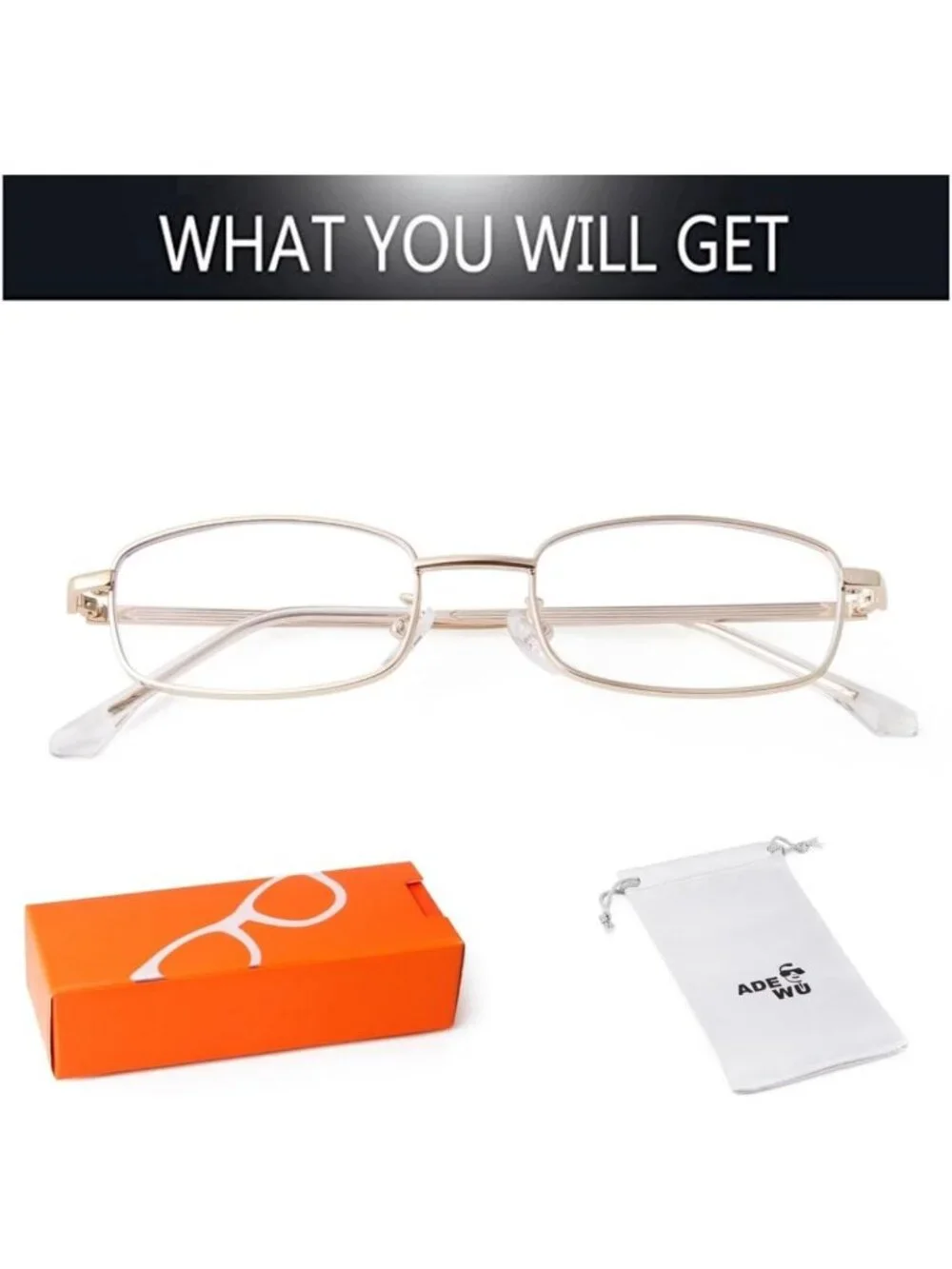 Trendy Y2K Rectangle Blue Light Glasses for Women & Men - Stylish Metal Frames